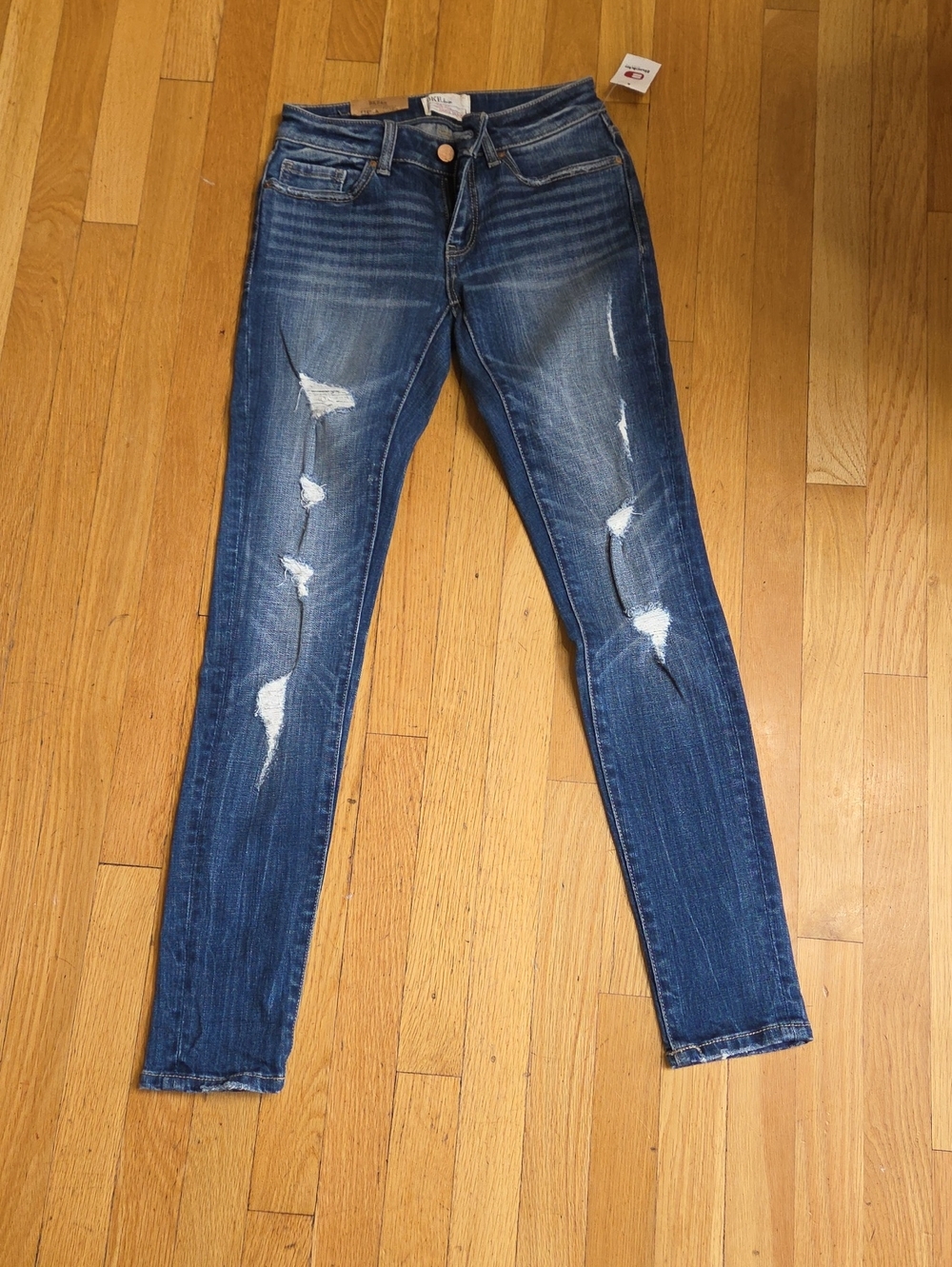Classic Dark Blue Distressed Stella BKE Skinny Jeans
